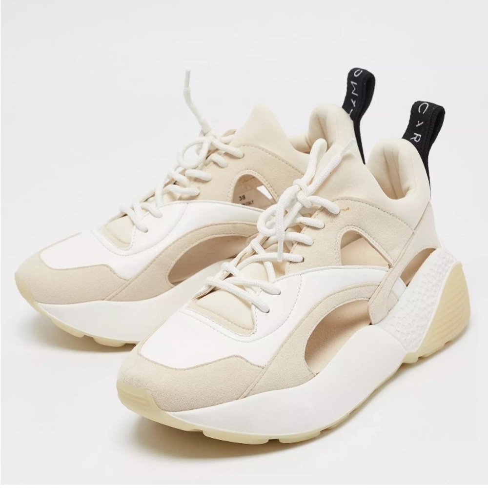 Stella McCartney Faux Leather And Faux Suede Eclypse Low Top Sneakers Size US7